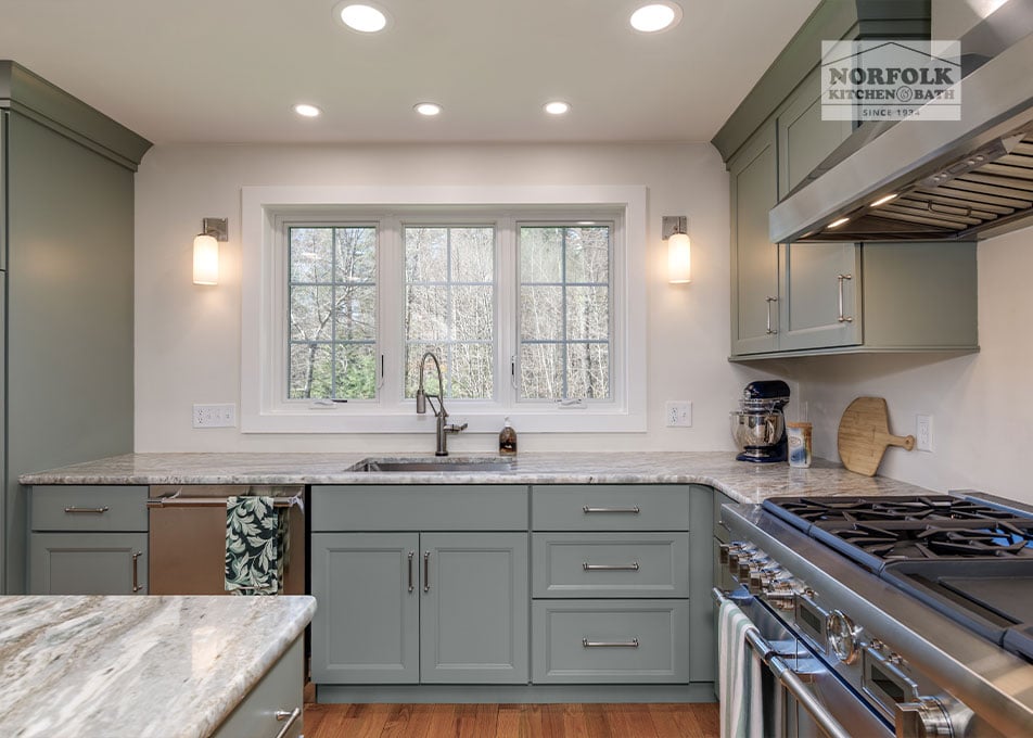 Green Shaker Kitchen Cabinet - Epping, NH