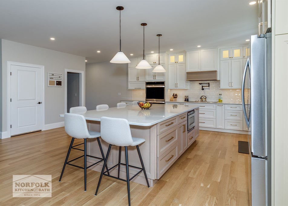 Sleek White Kitchen - Bedford, NH
