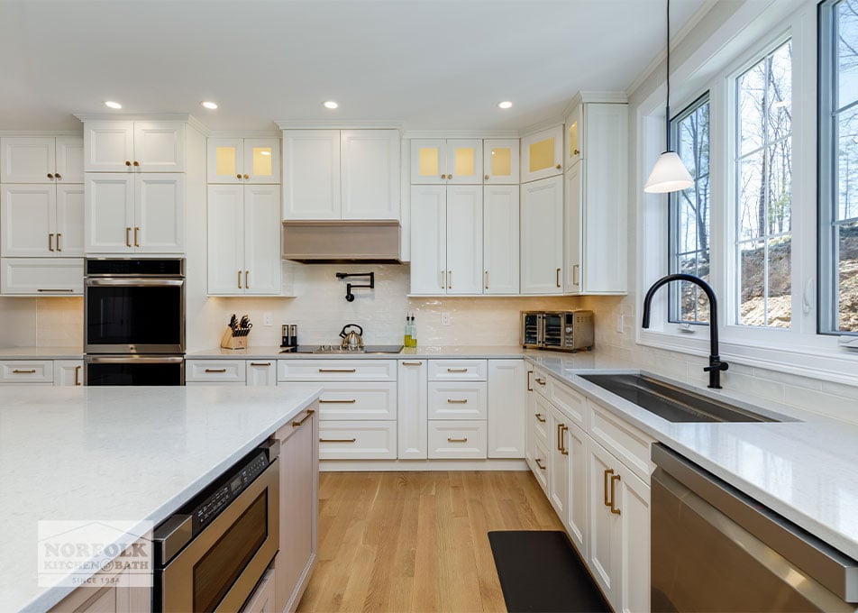Sleek White Kitchen - Bedford, NH