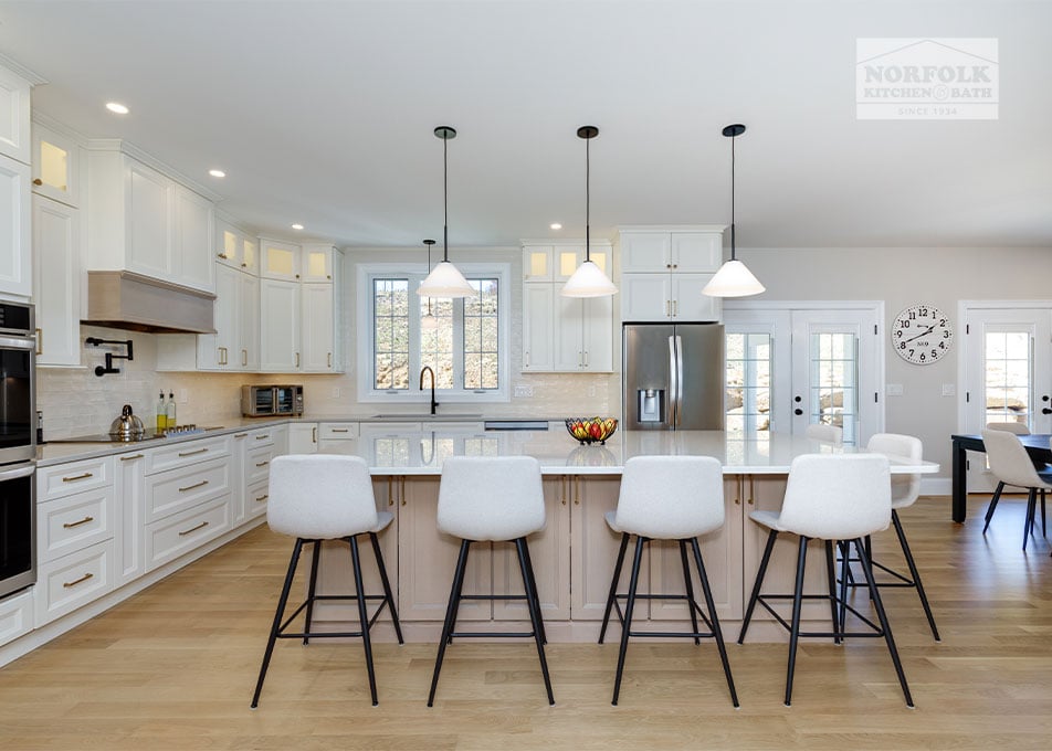 Sleek White Kitchen - Bedford, NH