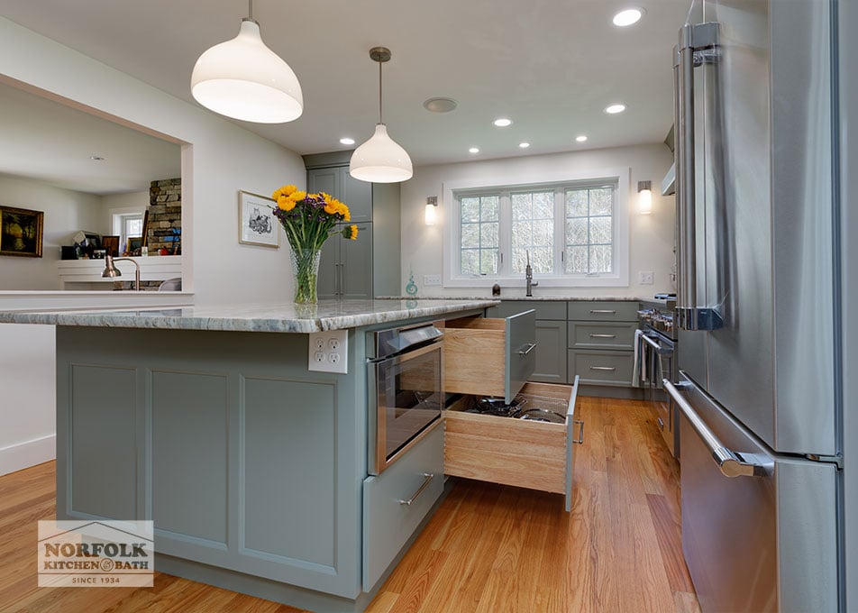 Green Shaker Kitchen Cabinet - Epping, NH