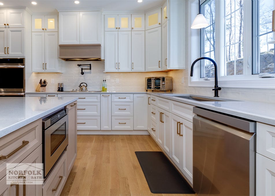 Sleek White Kitchen - Bedford, NH