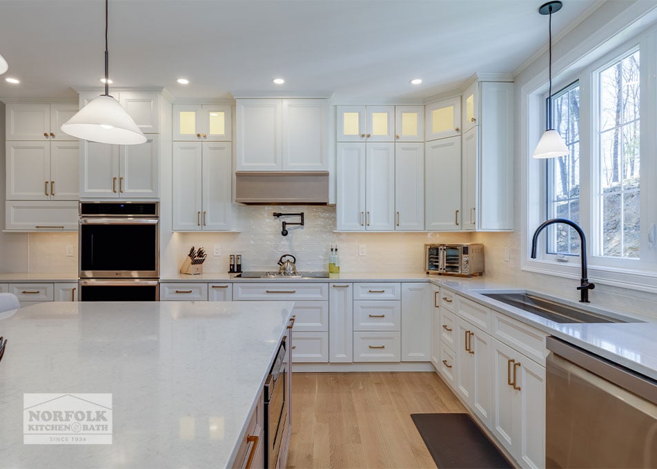 Sleek White Kitchen - Bedford, NH
